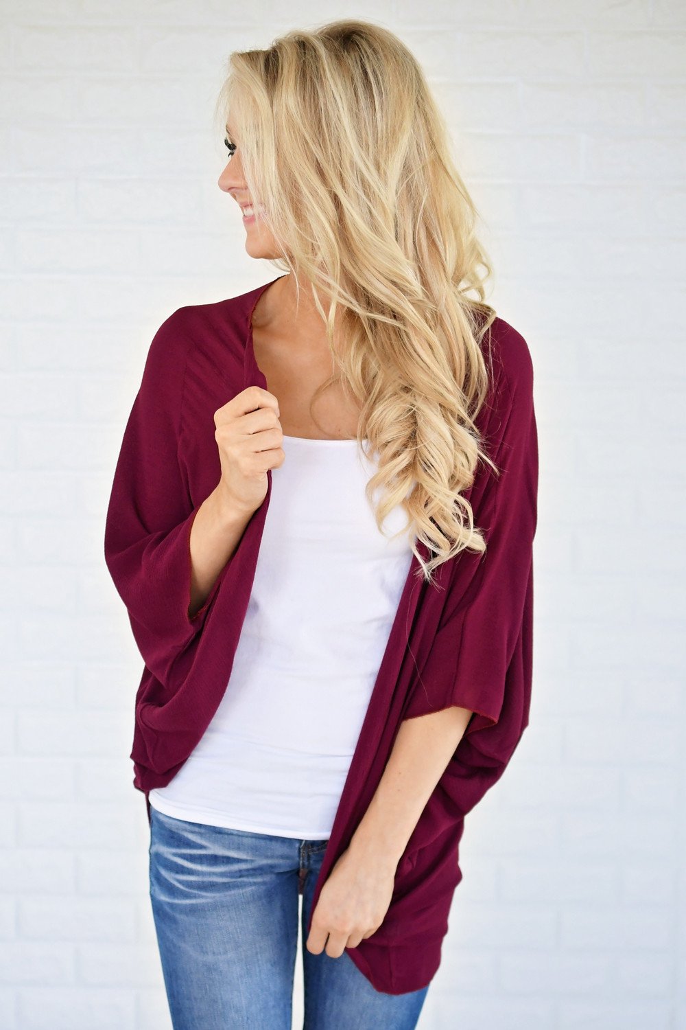 Sheer Burgundy Kimono