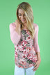My Favorite Floral 3/4 Sleeve Top - Blush