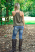 Per-Suede Me Tank - Olive