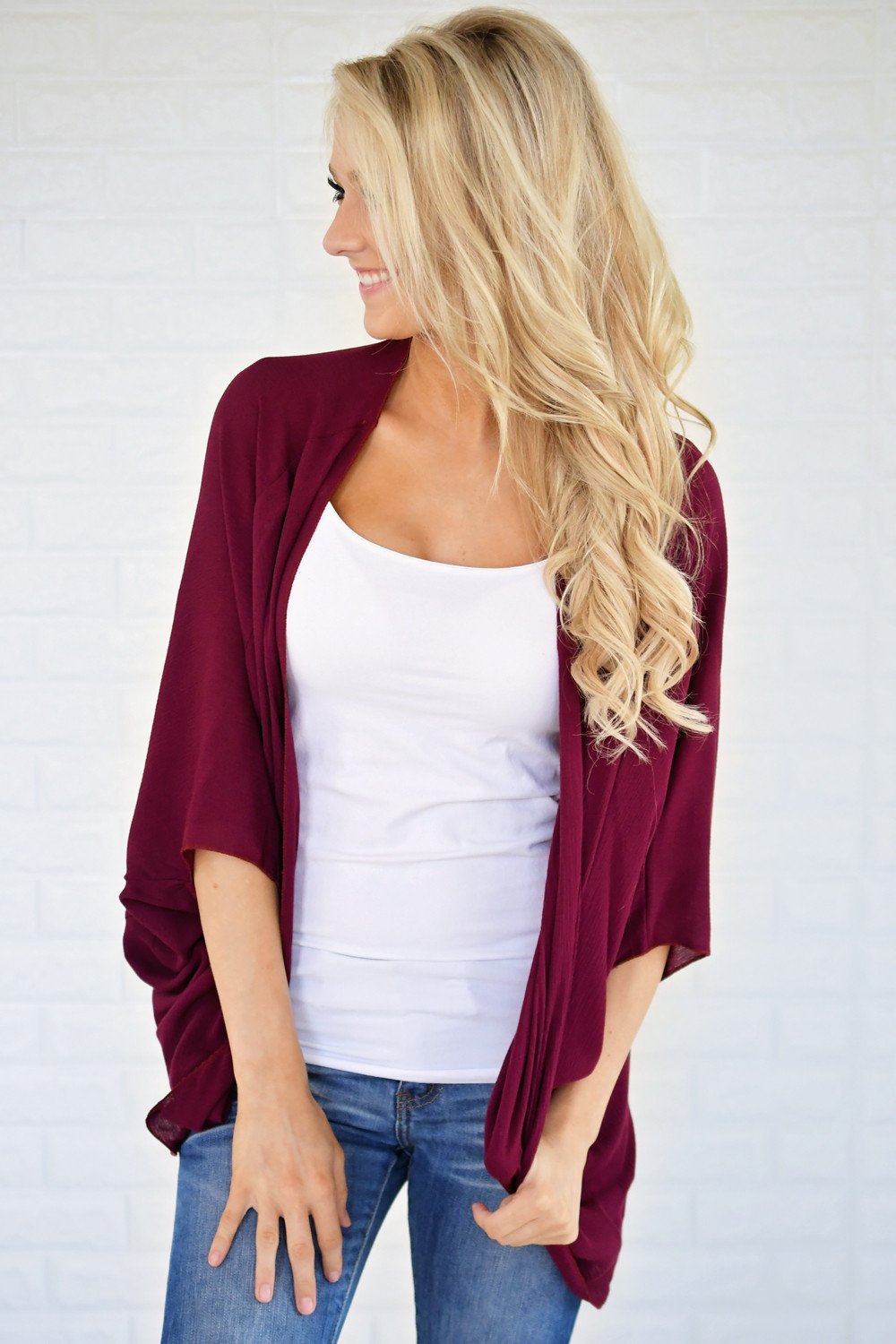 Sheer Burgundy Kimono