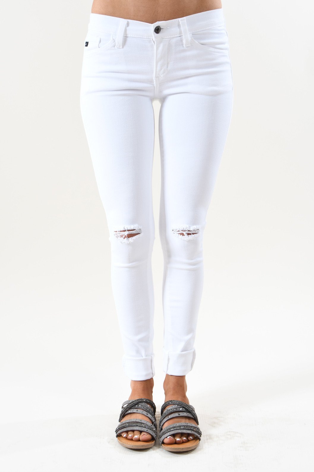 Ultimate Distressed White Jeans