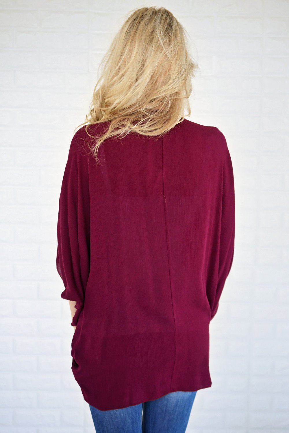 Sheer Burgundy Kimono