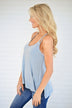 Soft Blue Strappy Tank Top