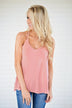 Peach Strappy Tank Top