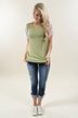 It's All Cool Detail Sleeve Top ~ Olive