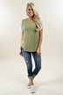 It's All Cool Detail Sleeve Top ~ Olive