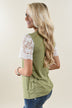 It's All Cool Detail Sleeve Top ~ Olive