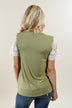It's All Cool Detail Sleeve Top ~ Olive