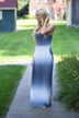Strapless Ombre Maxi Dress - Blue