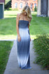 Strapless Ombre Maxi Dress - Blue