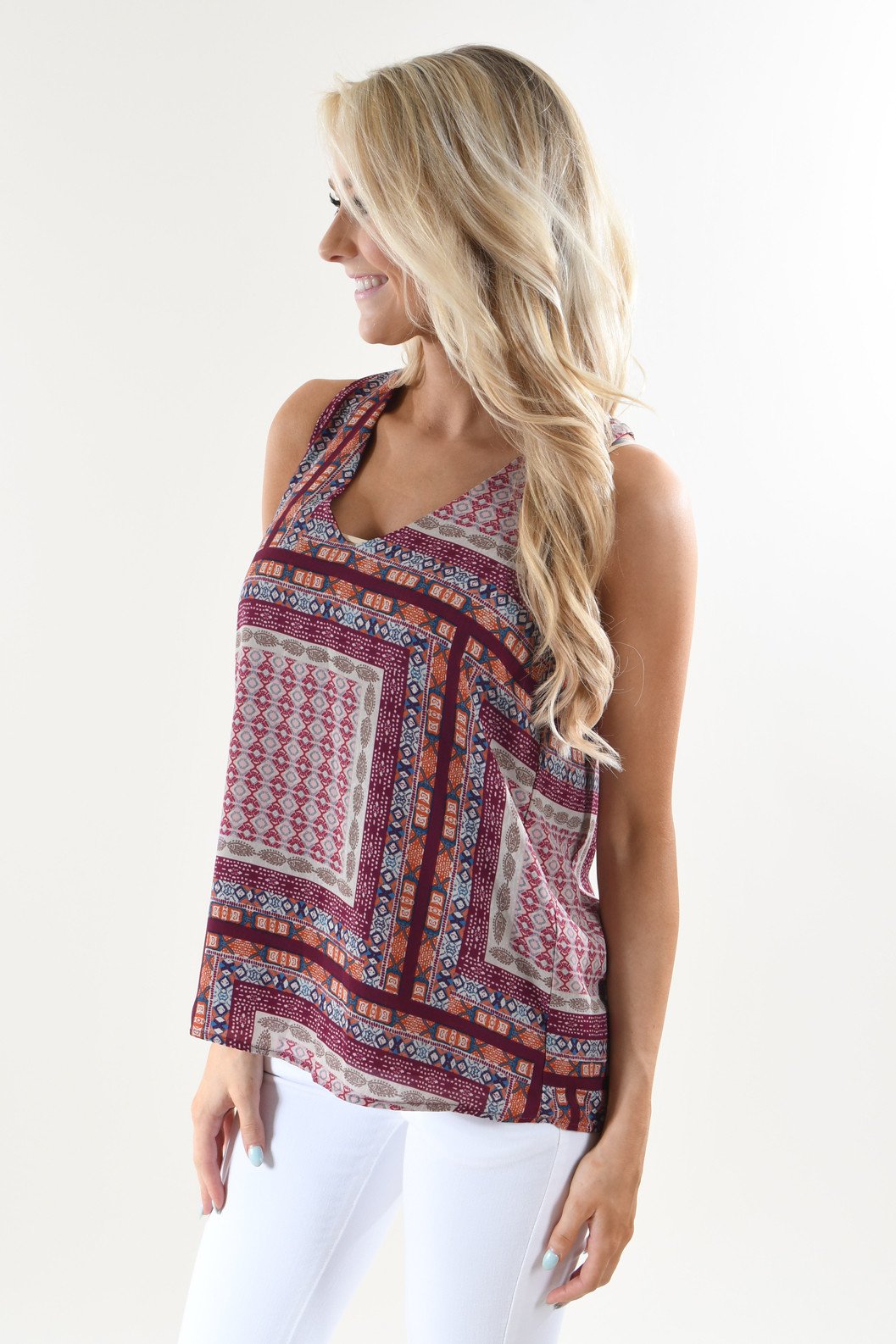 Ethnic Print Tank Top
