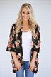 Find My Way Floral Cardigan - Black
