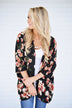 Find My Way Floral Cardigan - Black