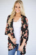 Find My Way Floral Cardigan - Black