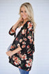Find My Way Floral Cardigan - Black