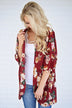 Find My Way Floral Cardigan - Burgundy