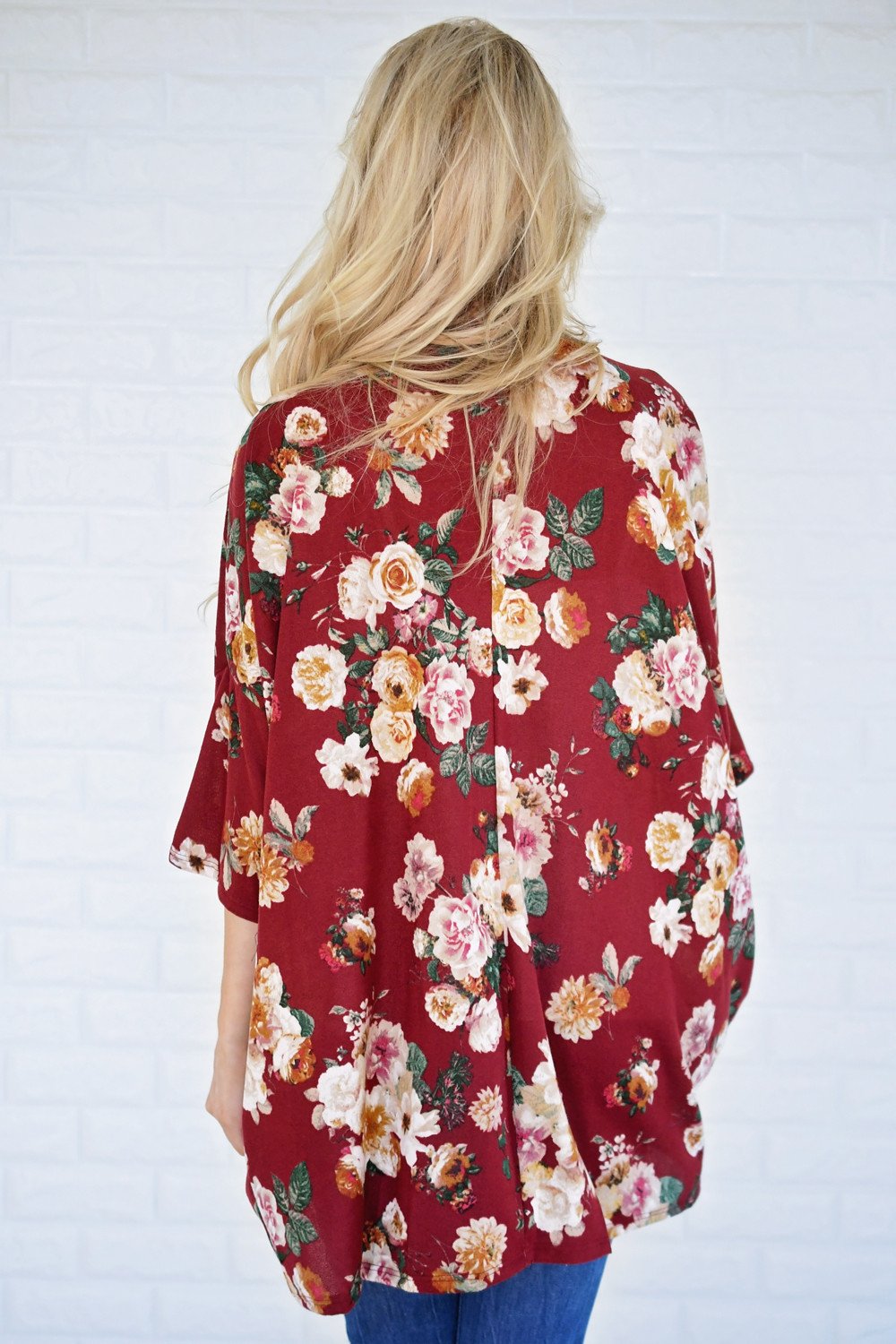Find My Way Floral Cardigan - Burgundy