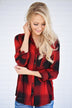 Buffalo Plaid Button Up Top