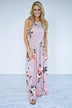 Cherished Love Mauve Floral Maxi Dress