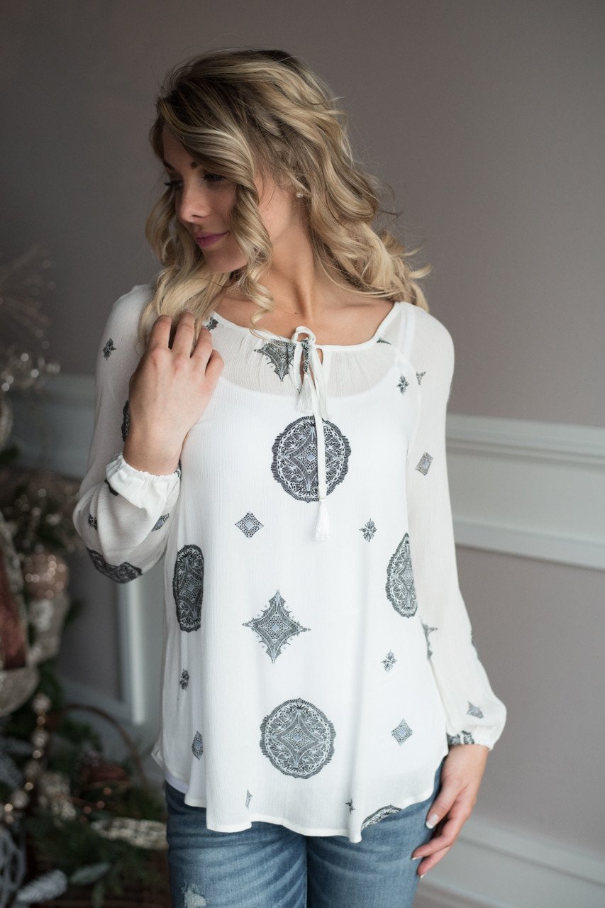 Find Your Sign White Blouse