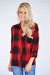 Buffalo Plaid Button Up Top