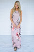 Cherished Love Mauve Floral Maxi Dress