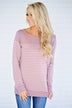 Pleased To Meet You Mauve Striped Top