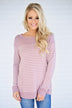 Pleased To Meet You Mauve Striped Top