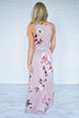 Cherished Love Mauve Floral Maxi Dress