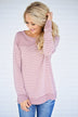 Pleased To Meet You Mauve Striped Top