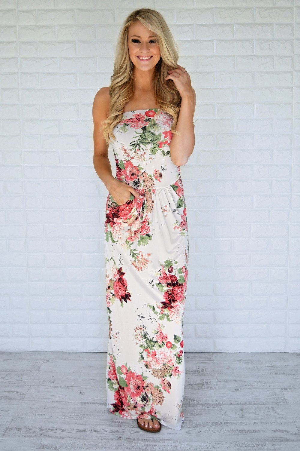 Summer Lovin' Strapless Maxi Dress ~ Ivory