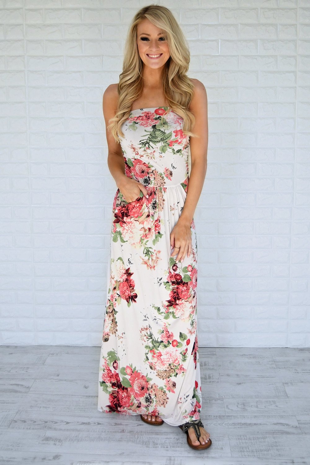Summer Lovin' Strapless Maxi Dress ~ Ivory