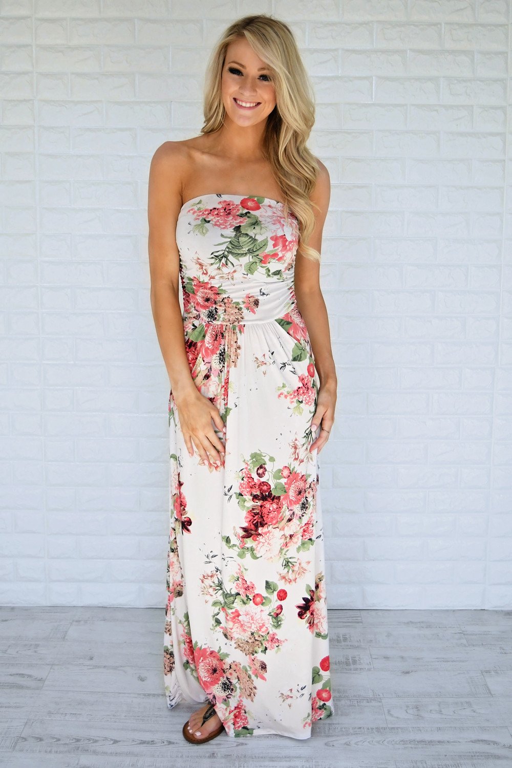 Summer Lovin' Strapless Maxi Dress ~ Ivory