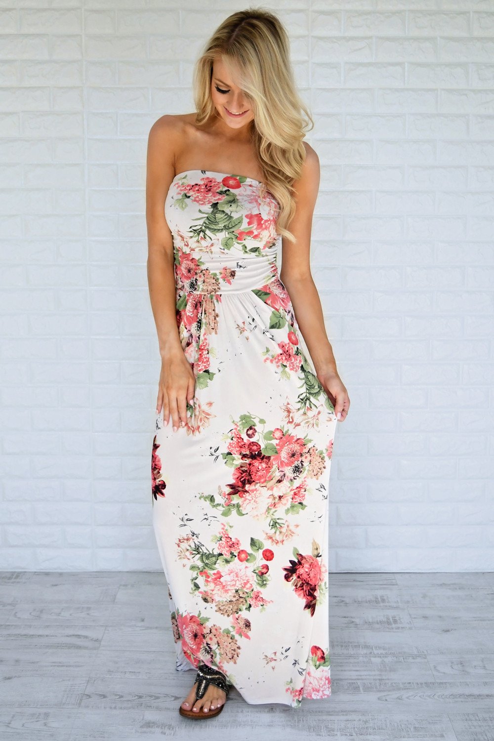 Summer Lovin' Strapless Maxi Dress ~ Ivory