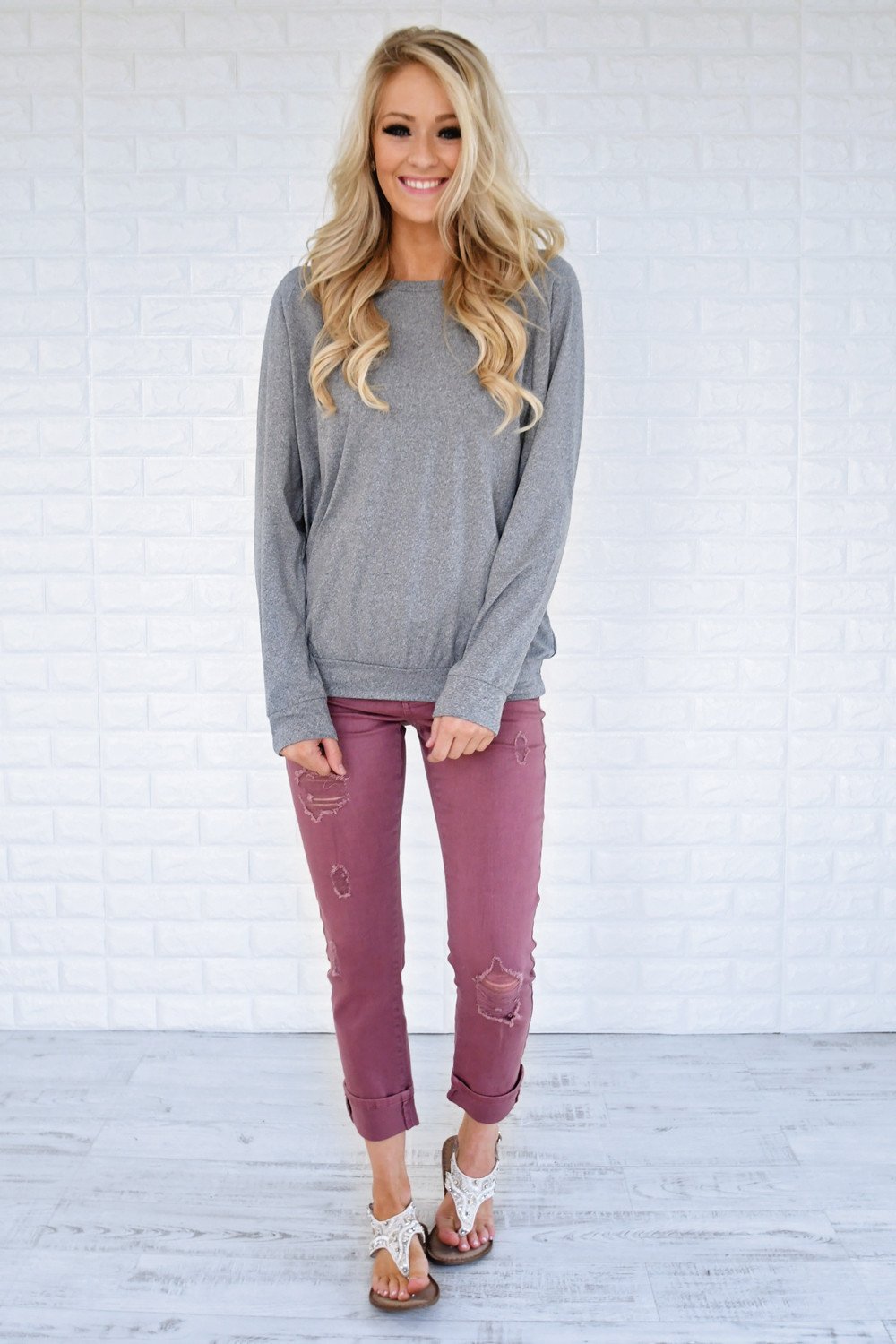 Just a Crush Sweater ~ Grey