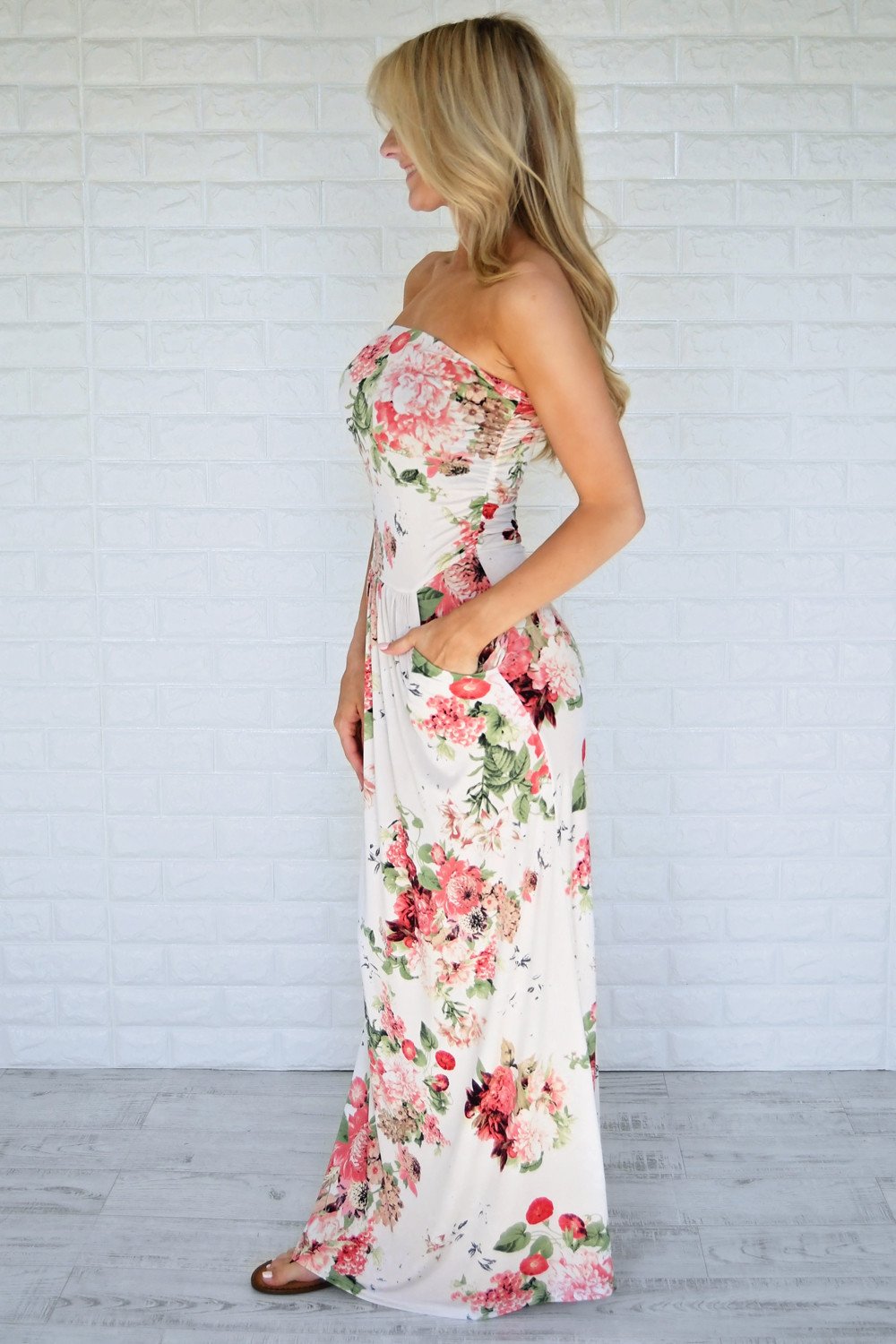 Summer Lovin' Strapless Maxi Dress ~ Ivory