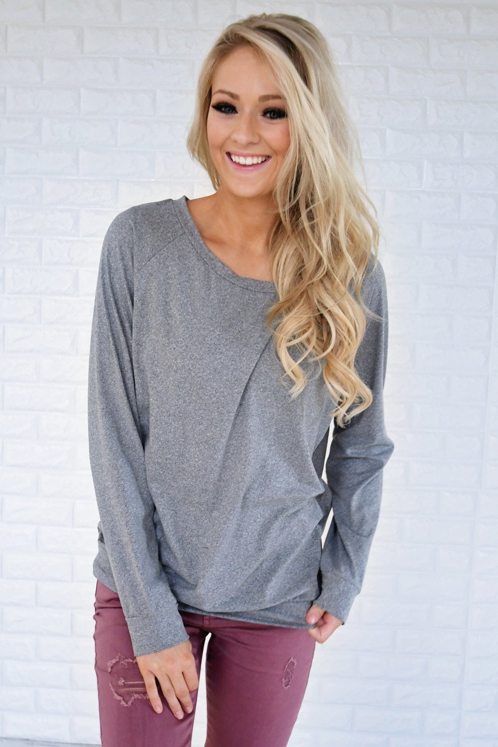 Just a Crush Sweater ~ Grey
