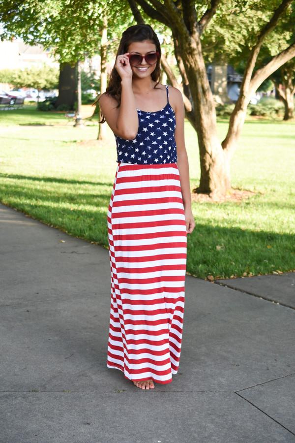 Stars & Stripes Maxi Dress