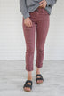 Calypso Jeans - The Boyfriend Effect Faded Maroon