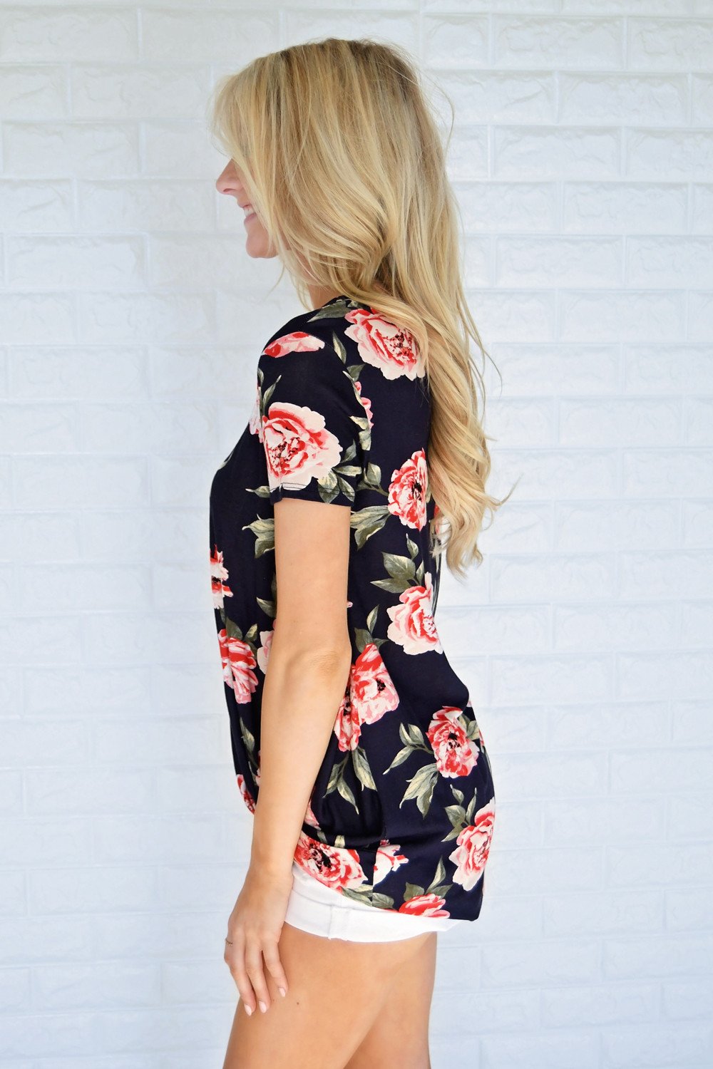 Everyday Beauty Floral Top ~ Navy
