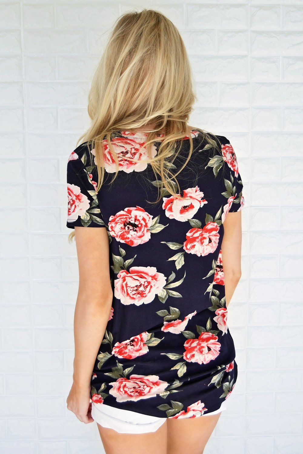 Everyday Beauty Floral Top ~ Navy