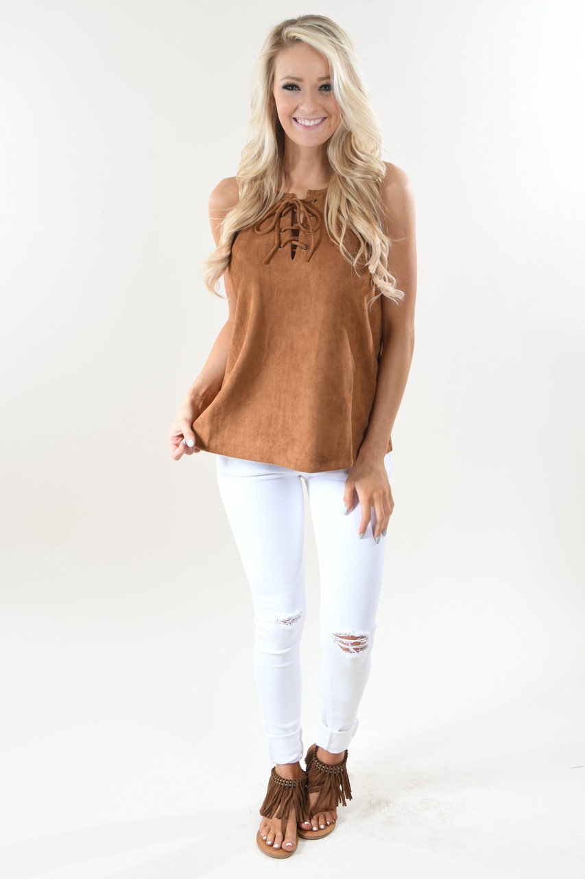 Per-Suede Me Tank - Tan