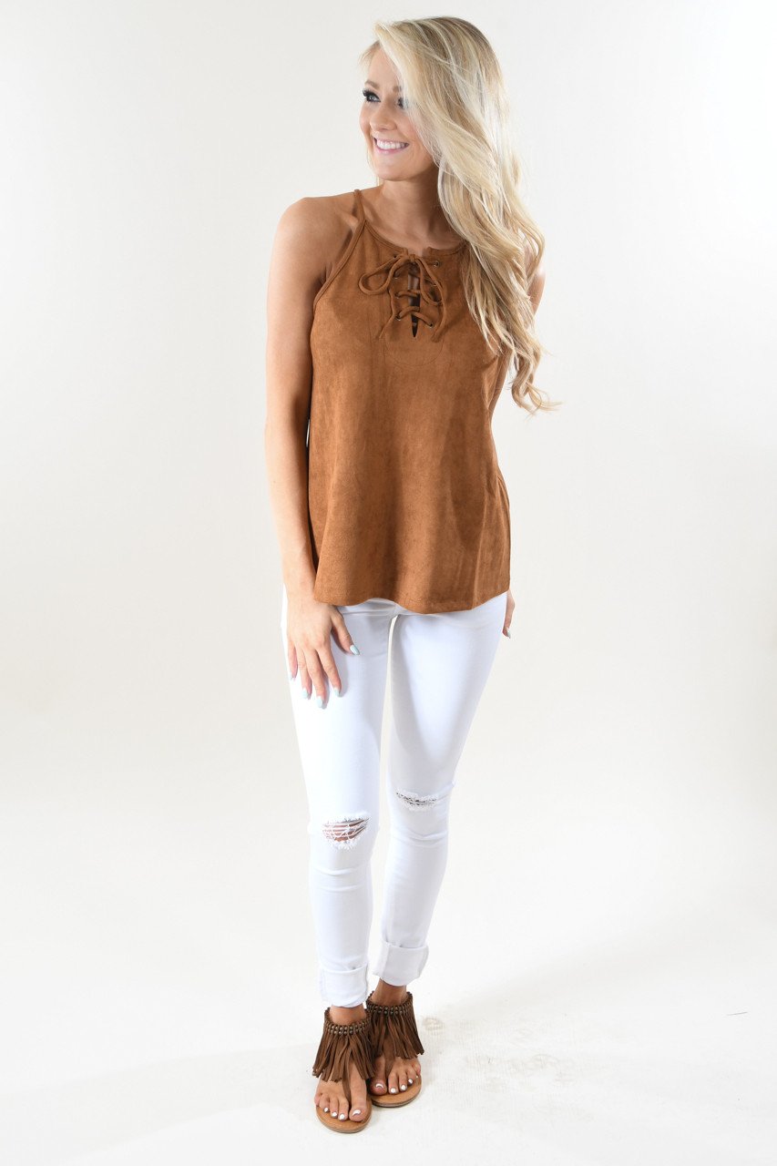 Per-Suede Me Tank - Tan