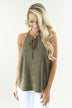 Per-Suede Me Tank - Olive