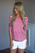 Fav 3/4 Sleeve Top ~ Pink