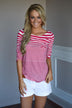 Fav 3/4 Sleeve Top ~ Pink
