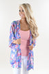 Blue and Pink Floral Kimono