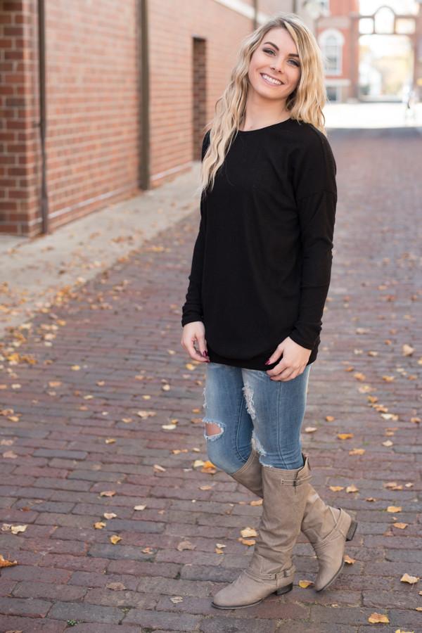 Snuggle Me Tunic Top ~ Black