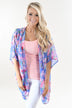 Blue and Pink Floral Kimono