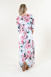 3/4 Sleeve Ivory Floral Maxi Dress